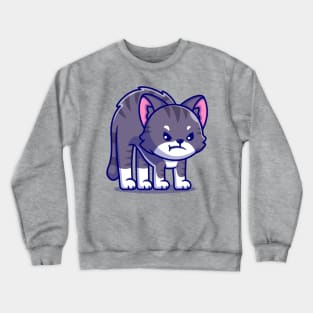 Cute Cat Angry Cartoon Crewneck Sweatshirt